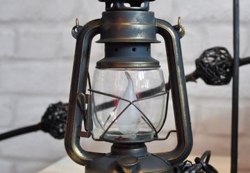 Электрическая настольная Керосиновая лампа в ретро стиле черная