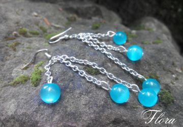 Серьги с кошачьим глазом