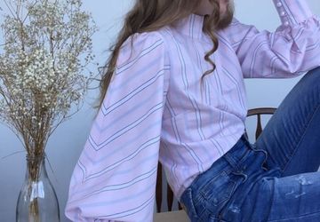 Блузка из розового хлопка