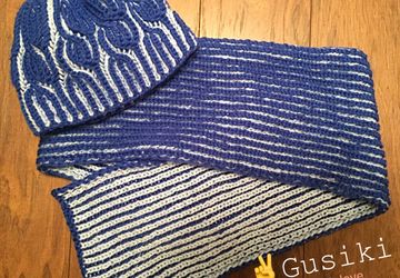 Шапочка и шарфик для мальчика 7-10 лет