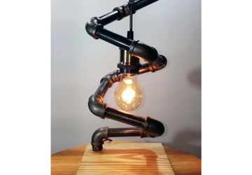 Лампа настольная в стиле Лофт (loft Steampunk) с лампой эдисона - Спираль