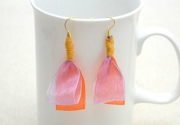 Серьги из органзы своими руками за 5 минут