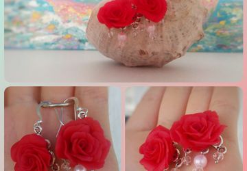 Сережки с розами