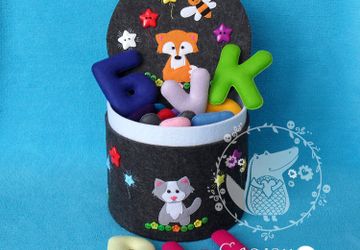 Алфавит из фетра в шкатулке 