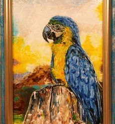 Картина маслом «Попугай Ара»