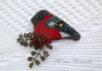 Брошь "Снегирь"