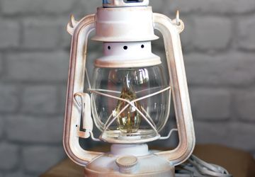 Настольная лампа электрическая Керосинка белая