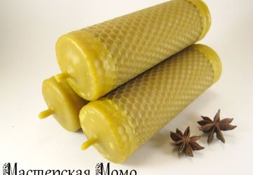Вощенная свеча "Соты" (2)