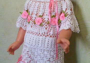 Платье и повязка  для девочки крючком !