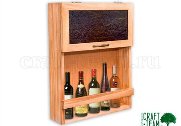 Винная полка из бука с витражным стеклом