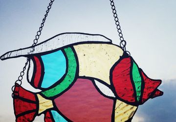 Витражная подвеска на окно Рыбка