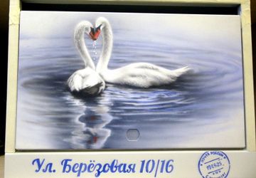 Картина в технике аэрография на почтовом ящике