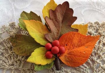 Мастерим брошь Осенний букет