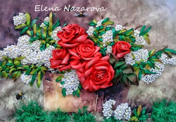 Розы в черемухе