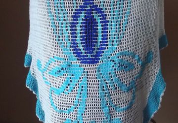 Шаль "Бирюзовый цвет"