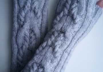 Митенки длинные 167 светло-серые