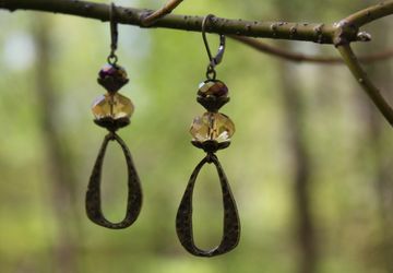 Серьги "Капелька рыжего солнца"