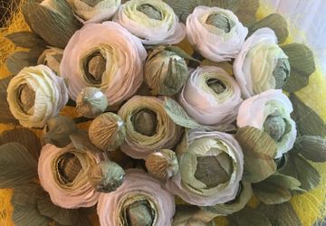 Видео МК - Ранункулюсы из гофрированной бумаги