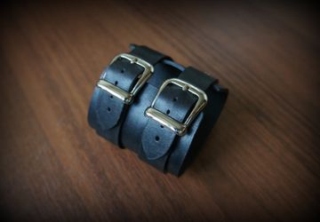 Мужской широкий браслет из кожи "Johnny Depp"