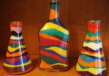 Декоративный радужный песок своими руками