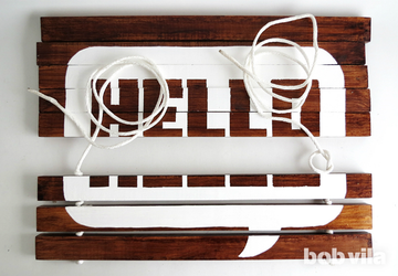 Коврик с приветствием для входной двери своими руками.