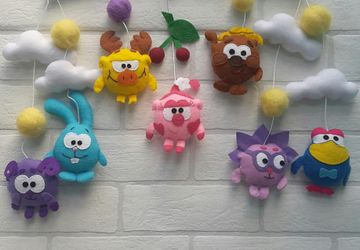 Мобиль из фетра "Смешарики"