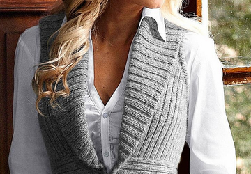 Вяжем женский жилет спицами