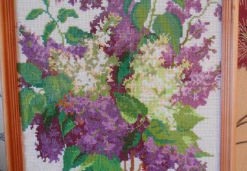 Вышитая картина "Сирень"
