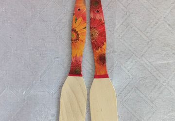 Разделочные декупажные доски и лопатки "Герберы"