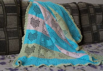 Детский плед, вязание крючком