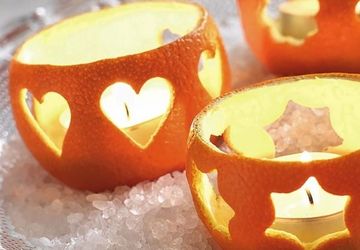 Подсвечник из апельсина.