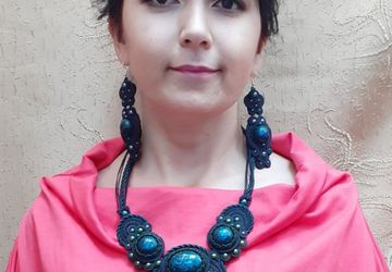 Комплект украшений из сутажа "Млечный путь"