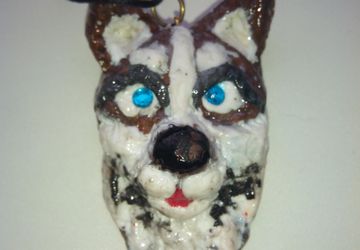 Тотем-кулон собака из глины ( заряженный)