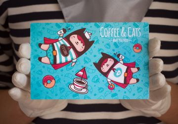Открытка Coffee & Cats	
