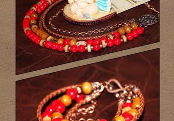 Комплект из колье и браслета