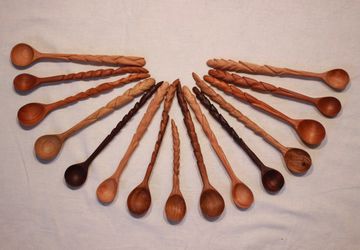 Ложечки для специй деревянные резные ручная работа.