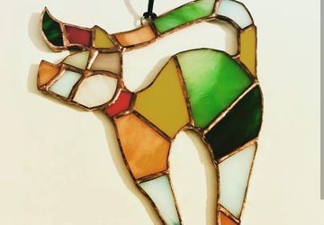 Витражная подвеска Кошка