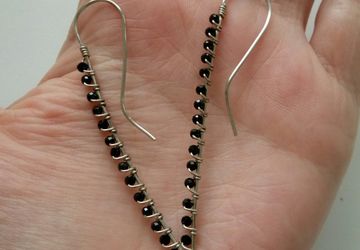 Серьги с чёрной шпинелью