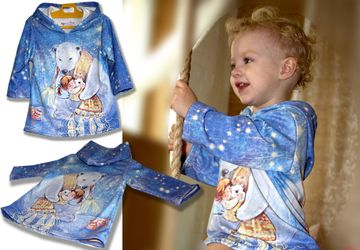 Новогоднее платье-туника "Мишка на севере"