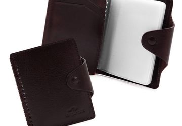 Кожаная визитница с плетением Cangurione 3310 V/Chery