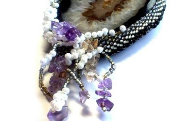 Ожерелье ручной работы "Чебаркульский метеорит"