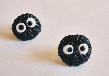 Серьги-гвоздики "чернушки"