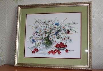 черешня и ромашки