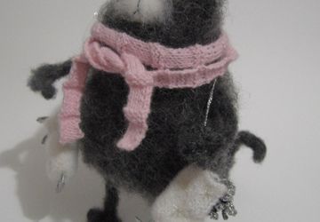 Вязанный кот зимний