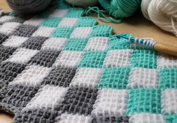 Плед Туниское вязание