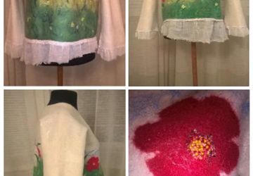 Джемпер валяный "Зимние маки"