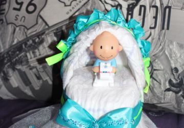 Торт из памперсов )коляска как для маленьких джентльменов так и принцесс