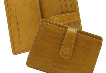 Кожаная визитница ручной работы Cangurione 3318-014 Melisa Yellow