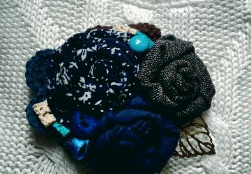 Текстильная брошь "Южная ночь"