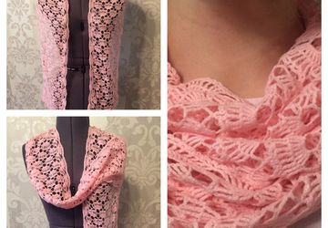 Шарфик ажурный "Розовое настроение"